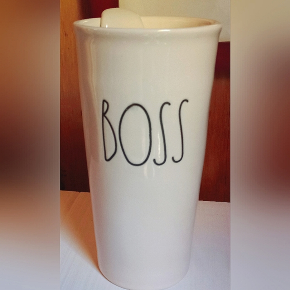 Rae Dunn Mug with new coffee slip cover (NWOT)